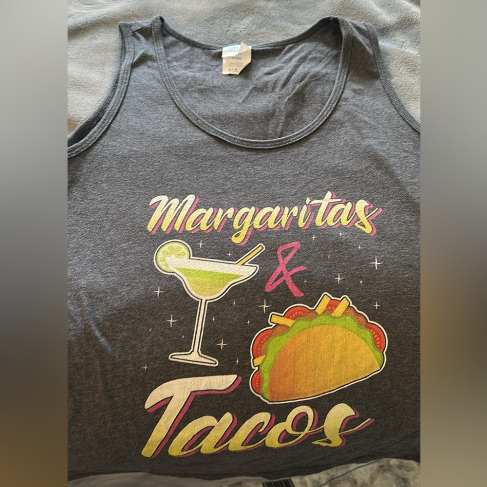 Gray Margaritas & Tacos Tank Top